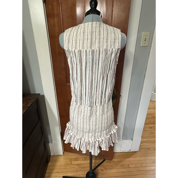 Veronica Beard Sleeveless Striped Ruffle Hem Dress‎ Size Small EUC - Picture 2 of 4